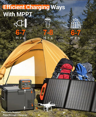 1x Wechselstrom mit reiner Sinuswellenleistung Solarstromversorgung mit Taschenlampe und Lithium-Ionen-Batterie