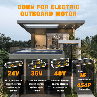 12V 12,8V 24V 48V Volt 100Ah 120Ah 200Ah 300Ah 400Ah Wiederaufladbares Lifepo4 Tiefenzyklus Li-Lithium-Ionen-Batteriepaket versiegelt