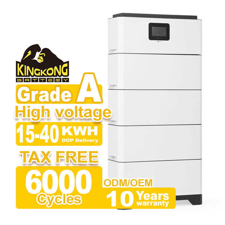 Hybridnetzverbindung Breit abgestimmter Inverter LFP Modular gestapelt Hochspannung Batterie Heim Energiespeichersystem 15-40
