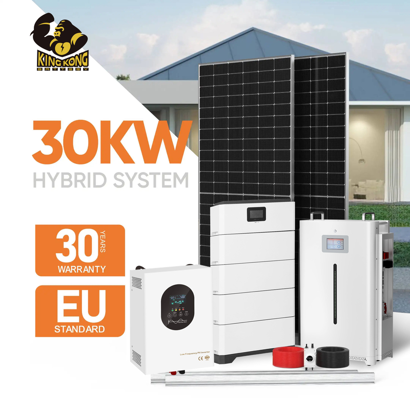 Solaranlage Komplettes Photovoltaiksystem 5KW 10KW 20KW 30KW Hauswirtschaftliche Volldachinstallation, Off-Grid-Solarsystem Hybridstrom