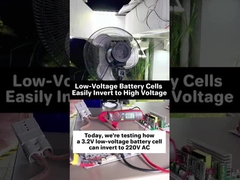 3.2V→220V-Test: Der MPPT-Wechselrichter übernimmt den starken Startstrom des Ventilators. Stabiler Wechselstrom aus einer kleinen Batterie