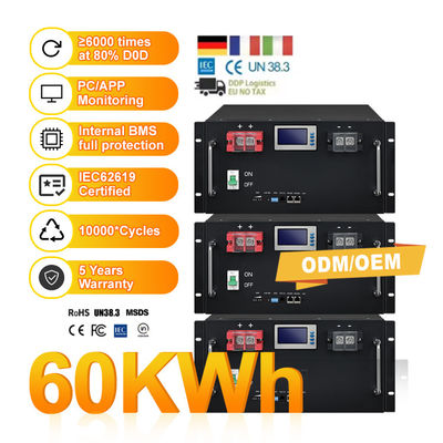 CAN-Kommunikationsanschluss 51.2V 100Ah 150Ah 280Ah LiFePO4-Batterie für Solarenergiesysteme