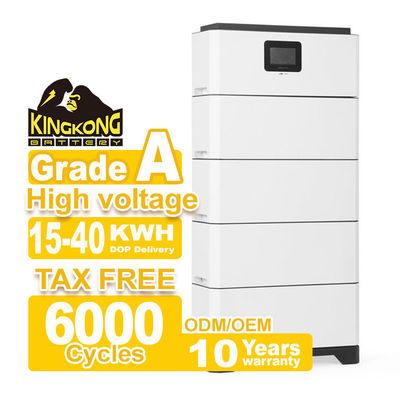 Hybridnetzverbindung Breit abgestimmter Inverter LFP Modular gestapelt Hochspannung Batterie Heim Energiespeichersystem 15-40