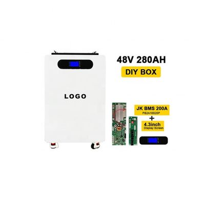 280Ah vertikale Batterie DIY Batteriebox mit Rädern und weißem Metall Stand Up Case